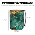 thumbnail image 3 of Wukai Emerald Color Gold Marble Print Car Trash Can - Easy to Clean Hanging Garbage Bin - Removable Liner - Leak-Car Garbage Can - Waterproof Trash Can for Car and SUV, 3 of 7
