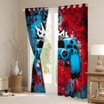 thumbnail image 3 of Homewish Kids Teens Adults Blue Gamepads Blackout Curtains Set of 2 (52x84 Each),Abstract Graffiti Splash Window Curtains,Video Game Curtains and Drapes,Super Cozy Room Decor, 3 of 6