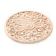 thumbnail image 2 of Carved Flower Carving Round Wood Appliques Figurine 15x15x0.8cm, 2 of 5