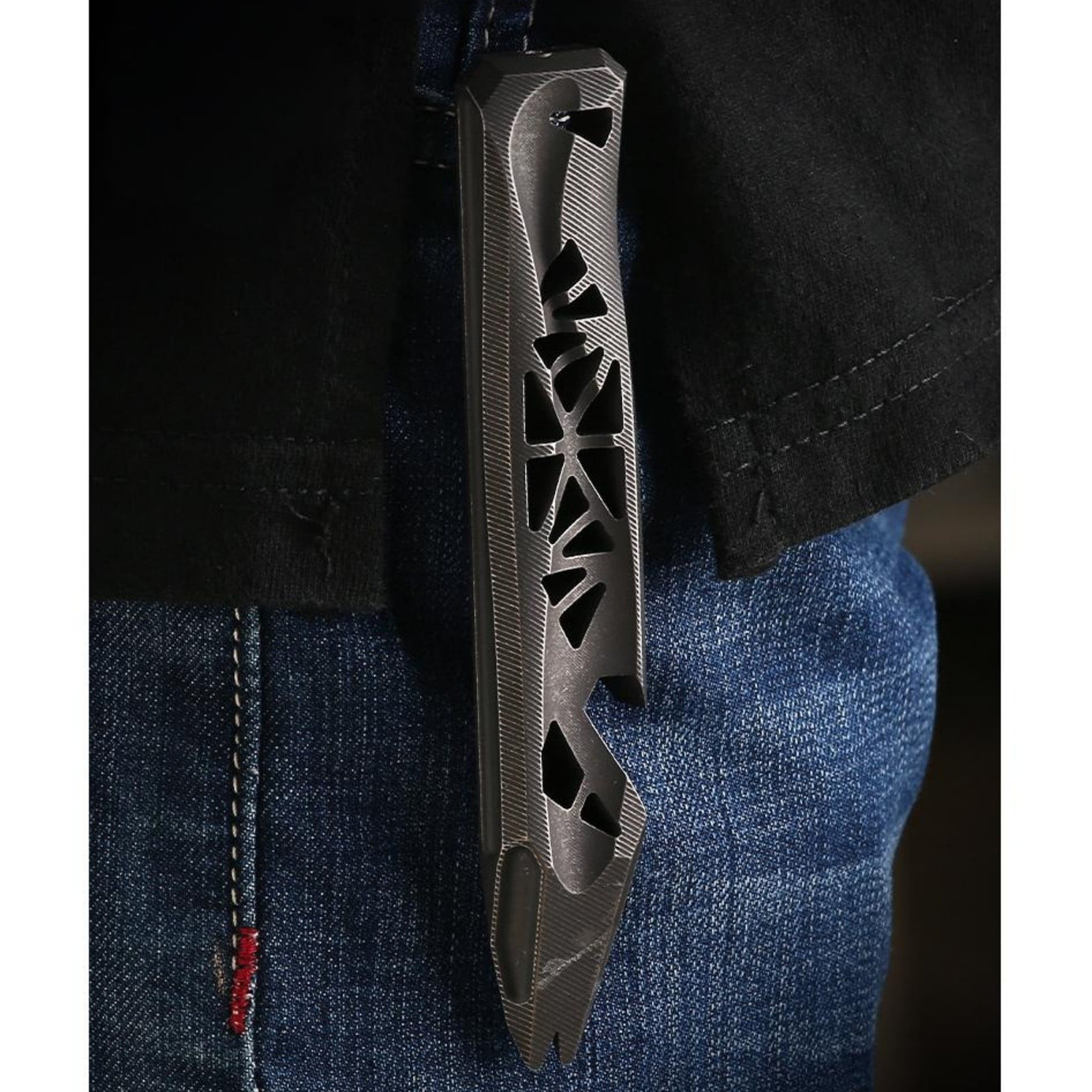 Titanium Alloy Mini EDC Pry Bar Multi-Tool with Pocket Clip – CNC Machined TC4 Titanium Bottle Opener, Nail Puller & Screwdriver Assist for Outdoor, Camping & Everyday Carry