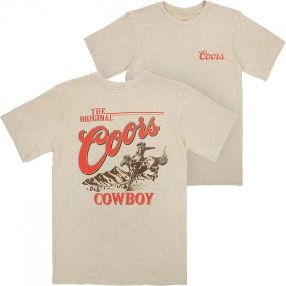 Coors The Original Cowboy Mineral Wash Front and Back Print T-Shirt-3XLarge