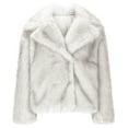 thumbnail image 5 of HTNBO Women's Faux Fur Coat Long Sleeve Fluffy Jacket Open Front Furry Winter Shaggy Short Coat Outwear, 5 of 7