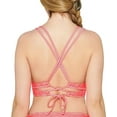 thumbnail image 5 of Hula Honey Juniors’ Rib Illusion Cross-Back Bikini Top, Hibiscus, Large, 5 of 5