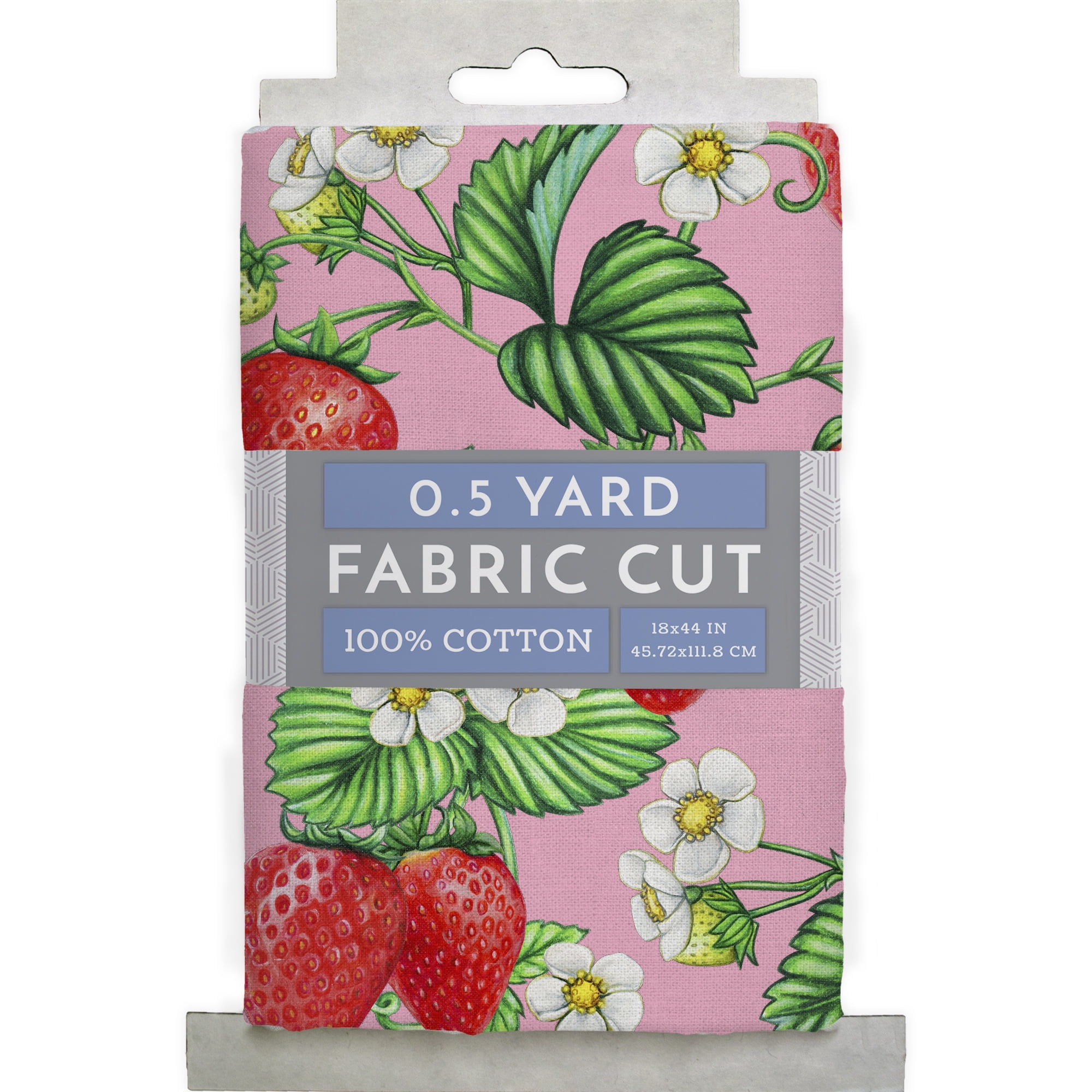 (2 pack) Half-Yard 100% Cotton Summer Strawberry, Pink, Red, 44" Wide for Quilting & Sewing by David Textiles