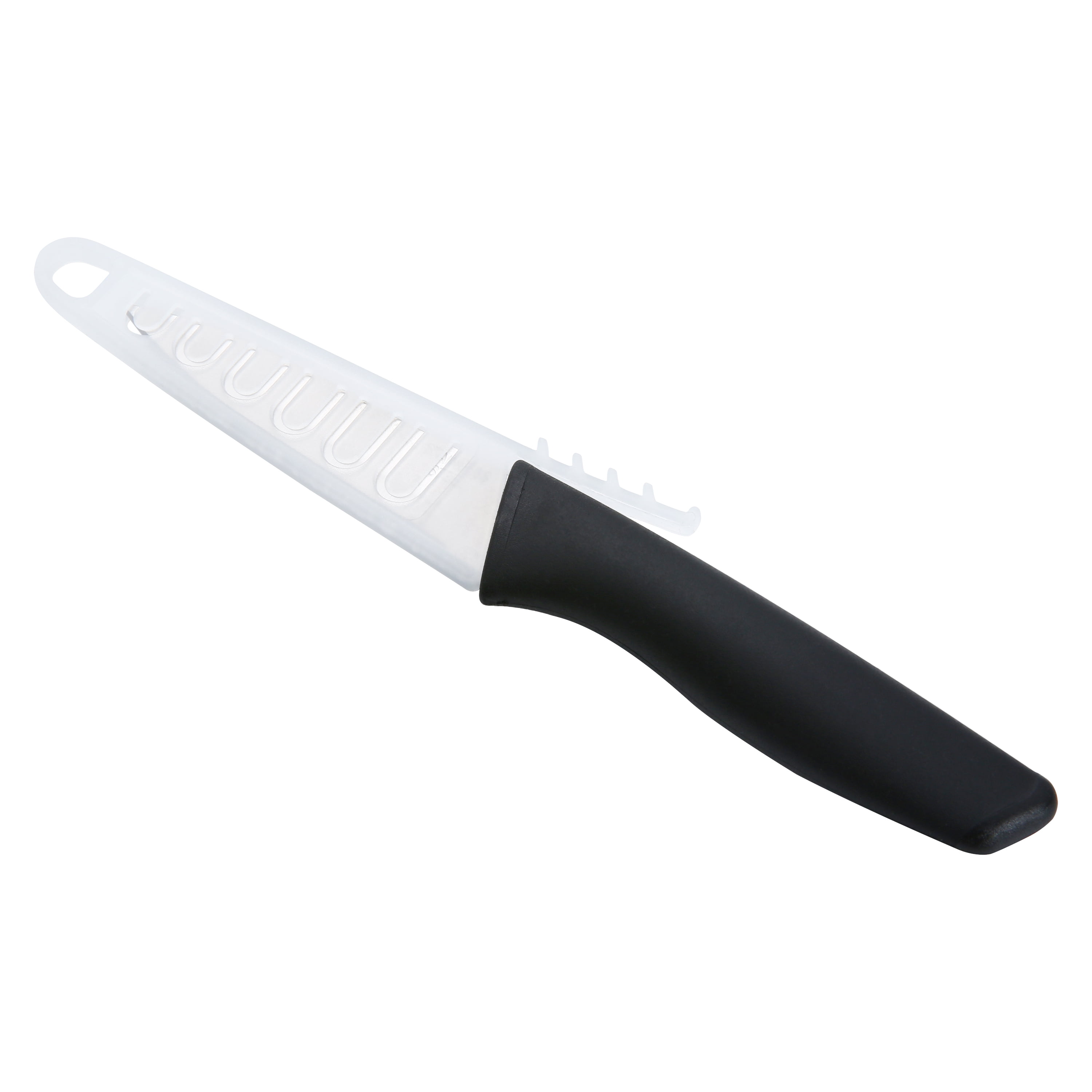 Mainstays 3.5" Stainless Steel Paring Knife with Soft Grip Black Handles