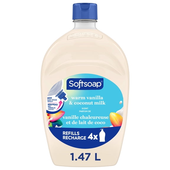 Softsoap Moisturizing Liquid Hand Soap, Warm Vanilla and Coconut Milk Scent, 50 fl oz Refill