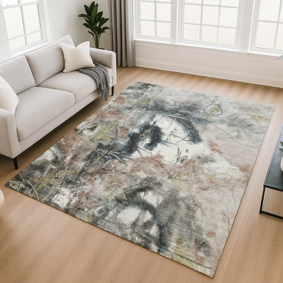 Addison Rugs Mayfield Premium Machine Washable Transitional Abstract Taupe Rectangle Rug, 10' x 14'