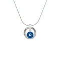 thumbnail image 2 of Delight Jewelry Silvertone Blue Evil Eye Good Luck Laugh Ring Charm Necklace, 18", 2 of 4