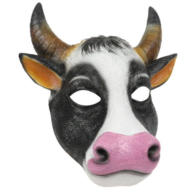 Máscara de Vaca, Diseño Divertido, Material de Goma Realista, Transpirable E Inodoro, Ideal para Fiestas, Halloween, Pascua, Carnaval, Tamaño Versátil, Garantía de 1 Año.