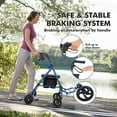 thumbnail image 6 of Yesurprise Rollator Walker for Seniors with Seat 3 in 1 Walker Wheelchair Combo Transport Wheelchair Medical Walker All Terrain for Adult with 6” Non-Slip Wheels, 6 of 8