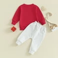 thumbnail image 4 of UngA Valentines Toddler Baby Boy Clothes Letter Printed Sweatshirt Long Pants Spring Fall Winter Infant Outfits (Red,18-24 Months), 4 of 7