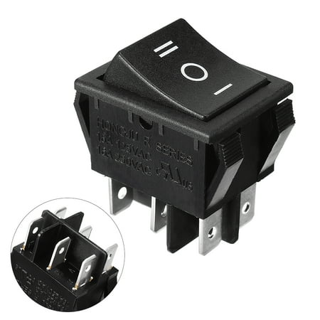 264v Switch - AC16A/250V 20A/125V 6Pin ON-OFF-ON 3 Position DPDT Momentary Rocker Switch