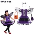 thumbnail image 5 of Vestido de novia fantasma para niñas, disfraz de vampiro, disfraz de Halloween para niños, vestido de fiesta de cumpleaños para niños, vestido de bruja de malla, disfraz de bruja mágica, 5 of 5