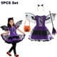 thumbnail image 5 of Disfraz de bruja vampiro para Halloween para niñas pequeñas, disfraz de princesa para cosplay, ropa de fiesta de carnaval con diadema y alas, 5 of 5