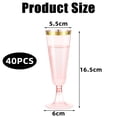 thumbnail image 5 of Plastic Champagne Flutes 40 Pack Pink Champagne Glasses Clear Plastic Mimosa Glasses Disposable Acrylic Wedding Toasting Glasses for Party Bar accessories Cocktail Cups Bulk - Style 3, 5 of 5