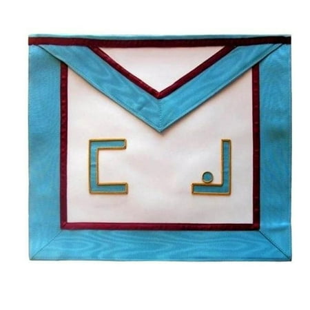 

Master Mason Memphis Misraim French Regulation Apron - White with Thin Maroon Lining and Adjustable Silver-Plated Snake Fitting
