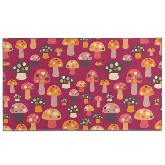 Colorful Spotted Mushroom Red Pattern Door Rugs,Washable Non Slip Door Mats Indoor,Decorative Door Mats,Entry Mat Indoor for Entrance,Bedroom,Kitchen,Bathroom,17"x30"