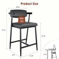 thumbnail image 2 of Counter Height Bar Stools Set of  With Arms, 26" Upholstered Bar Stools , Wider Seat, Modern Bar Stools Set With Footrest for Kitchen Island,Counter Bar,Easy Assembly, 2 of 6