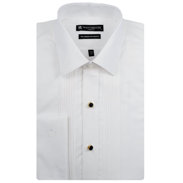 Manchester Camisa de Etiqueta Regular Fit Blanco, 17.5" Cuello 35" Manga Manchester 5090L