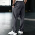 thumbnail image 5 of Mens Fleece Wide Leg Sweatpants - Open Bottom, Pockets, Loose Fit for Workout, Running & Casual Occasions Dark Gray M, 5 of 5