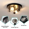 thumbnail image 4 of HKMGT Seeded Glass Ceiling Light, 2-Light Flush Mount Fixture, Dimmable, Matte Black, for Kitchen Hallway Bedroom Bathroom(2-Pack), 4 of 10