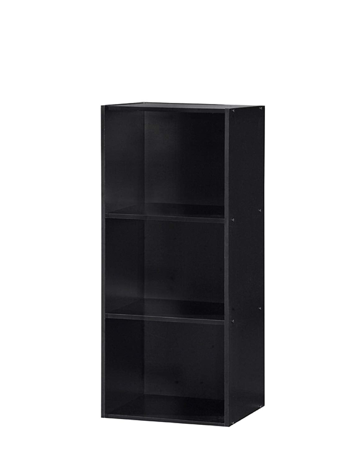 Hodedah 3 Shelve Bookcase, Black, 3 open shelves By HODEDAH IMPORT