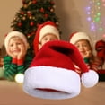thumbnail image 4 of Joernso Unisex Christmas Santa Hat Extra Large And Thick New Year Party Beanie Contrast Color Elastic Thick Plush Decor Santa Cosplay Adult Holiday Headgear, 4 of 7