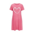 thumbnail image 3 of ZZwxWA Nightgown for Woman Night Dress Short Sleeve Heart Printed Sleep Shirt Cute Holiday Sleepwear Soft Ladies Nightwear, 3 of 5