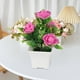 thumbnail image 4 of Planta artificial en maceta de color vibrante, bonsái de rosa artificial, resistente a la decoloración, realista, para decoración del hogar., 4 of 8