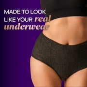 Always Discreet Boutique Incontinence Underwear, Maximum Protection, XL, Black, 9 Count