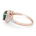 thumbnail image 4 of AFFY 5.50 Ct Trillion Cut Simulated Green Emerald & White CZ Halo Ring In 14K Rose Gold Over Sterling Silver, 4 of 7