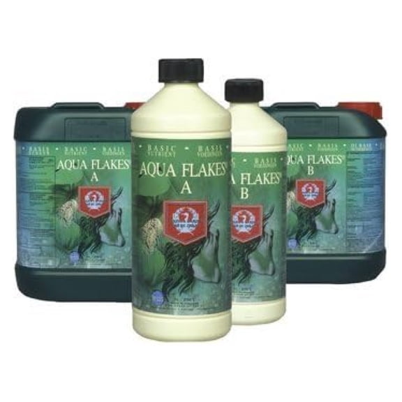 Aqua Flakes A & B Plant Food - 1 Liter Each - Hydroponics Nutrients for Lush Growth - Bloom & Grow Formula - All Plants - Indoor & Outdoor Use