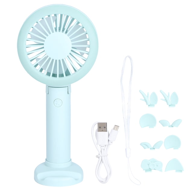 Ventilador plegable de mano, mini ventilador de mesa con carga USB para viajes, oficina y habitación, verde.