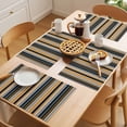 thumbnail image 5 of Black Grey Orange Striped Placemats Set of 8 Modern Stripes Art Farmhouse Place Mats Indoor Wipeable Table Mats Washable Cloth Dining Table Placemats for Kitchen Holiday Party Home Decor 13x19 Inch, 5 of 9