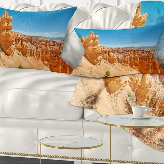 Designart Beautiful Bryce Canyon - Landscape Printed Throw Pillow - 12x20