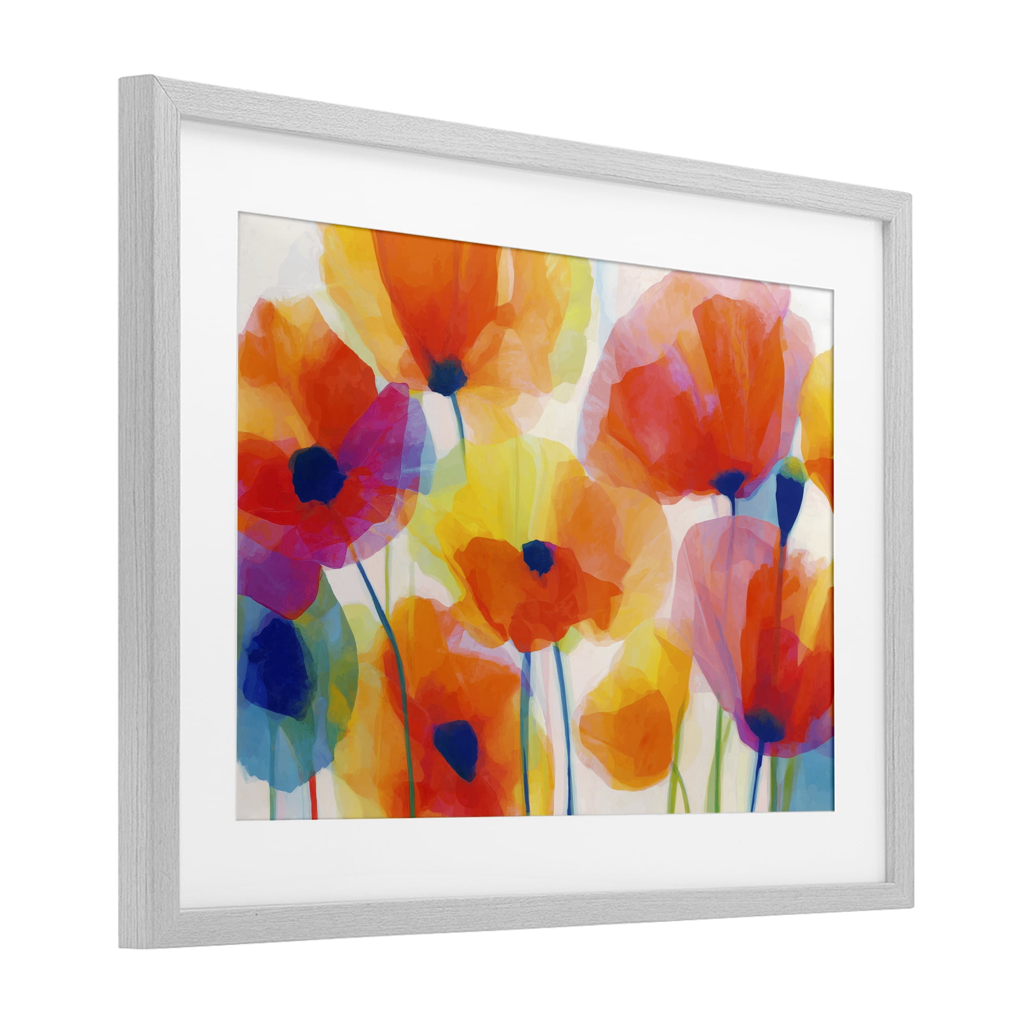 Stupell Industries Poppies At Golden Hour Gray Framed Print Under Glass, design by Chromatic Storm Studio