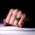 thumbnail image 5 of Rosec Jewels Classic Emerald Halo Ring with Moissanite - 6X8 mm Lab Grown Emerald - AAAA Grade, 10K Yellow Gold, US 5.00, 5 of 8