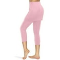 thumbnail image 5 of Labakihah dresses for women 2022 Women Tennis Skirted Leggings Pockets Elastic Sports Yoga Capris Skirts Legging Pink XL, 5 of 6