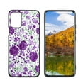 thumbnail image 1 of Compatible with LG Q52 Phone Case, Purple-Floral-10 Case Men Women, Flexible Silicone Shockproof Case for LG Q52, 1 of 1