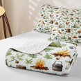 thumbnail image 4 of Manfei Happy Camping Bed Spread Queen 3pcs,Jungle Squirrel Queen Coverlet Set,White Sage,1 Quilt and 2 Pillowcases, 4 of 7