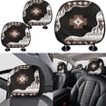 thumbnail image 4 of Garronmavis Southwest Aztec Geometry Stylish Car Seat Cover Set of 11 Pieces,Protector Seats with Car Seat Headrest Cover,Lanyards Key Chain,Auto Cup Pad,Gear Shift Knob and Handbrake Cover Interior, 4 of 7