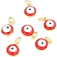 thumbnail image 5 of 50Pcs Evil Eye Charms Alloy Enamel Lucky Turkish Eye Pendants Real 18K Gold Plated, 5 of 9