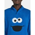 thumbnail image 4 of Cookie Monster Men’s & Big Men's Cosplay Faux Shearling Fleece Shacket, Sizes XS-3XL, 4 of 5