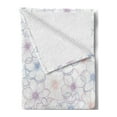 thumbnail image 2 of Anemone Flower Soft Flannel Fleece Throw Blanket, Pastel Anemone Petals Romantic Pattern Hand Drawn Flora, Cozy Plush for Indoor and Outdoor Use, 60" x 80", Dried Rose Slate Blue, by Ambesonne, 2 of 5