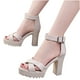 thumbnail image 4 of Zapatos de mujer Moda Color sólido Minimalista Punta abierta Sandalias de tacón grueso Zapatillas Chanclas Wmkox8yii  shjk7744, 4 of 9