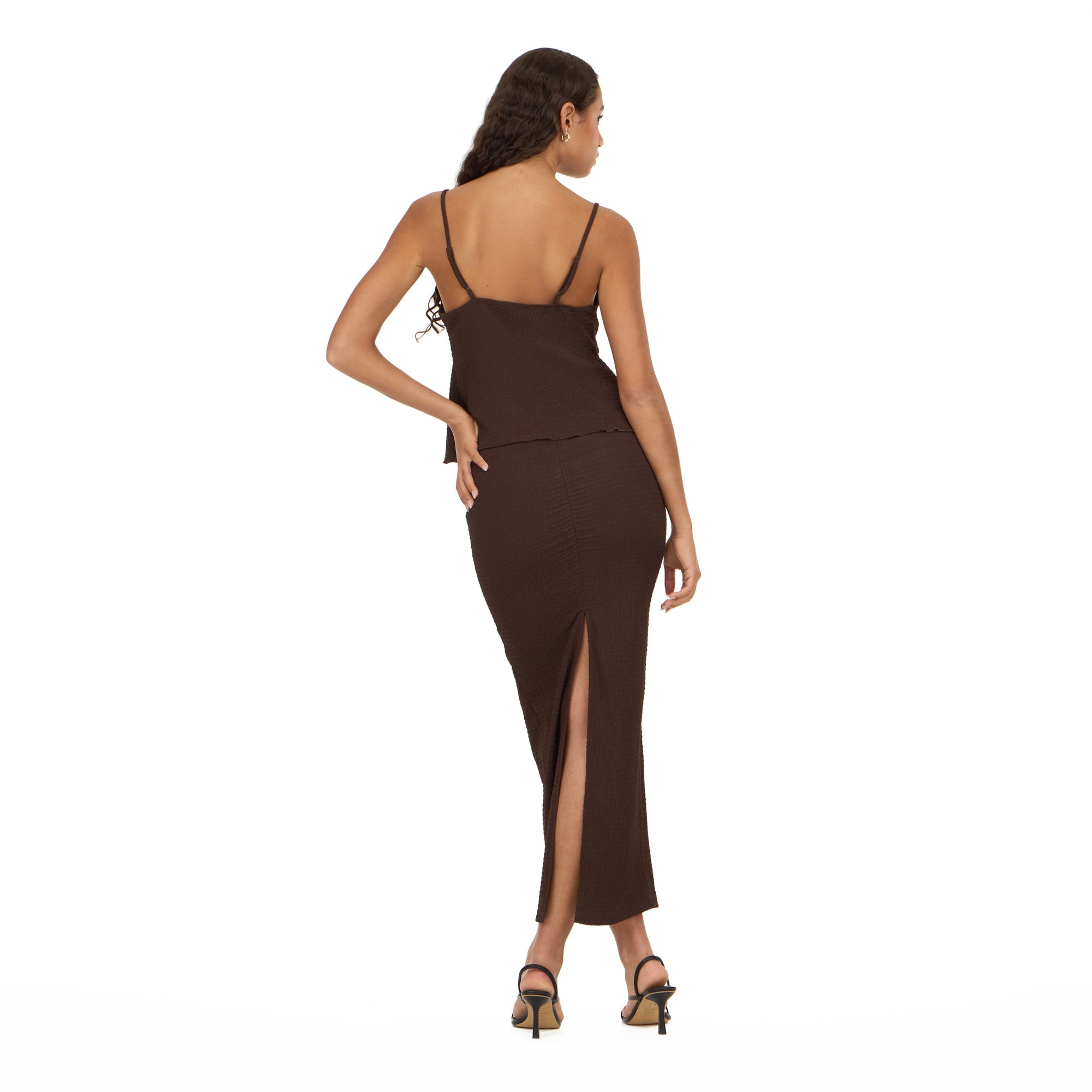 Forever 21 Women's Tank Top with Tie Front and Maxi Skirt Set