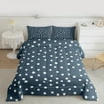 thumbnail image 2 of Manfei Cartoon Polka Dots Full Size Comforter Sets,Fashion French Style Bedding Comforter Set,White Teal Bedding Sets For Children,Breathable Home Decor Reversible,3-Piece, 2 of 8