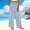 Blue women wide leg pants a1, variant on Cagogo Women Wide Leg High Waisted Pants Summer Casual Loose Flowy Palazzo Trousers with Pockets for Beach Work Lounge Fashion Clothes, Dark Blue S