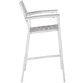 thumbnail image 3 of Pemberly Row Contemporary Style 29"Outdoor Patio Bar Stool in White and Light Gray (Set of 2), 3 of 4