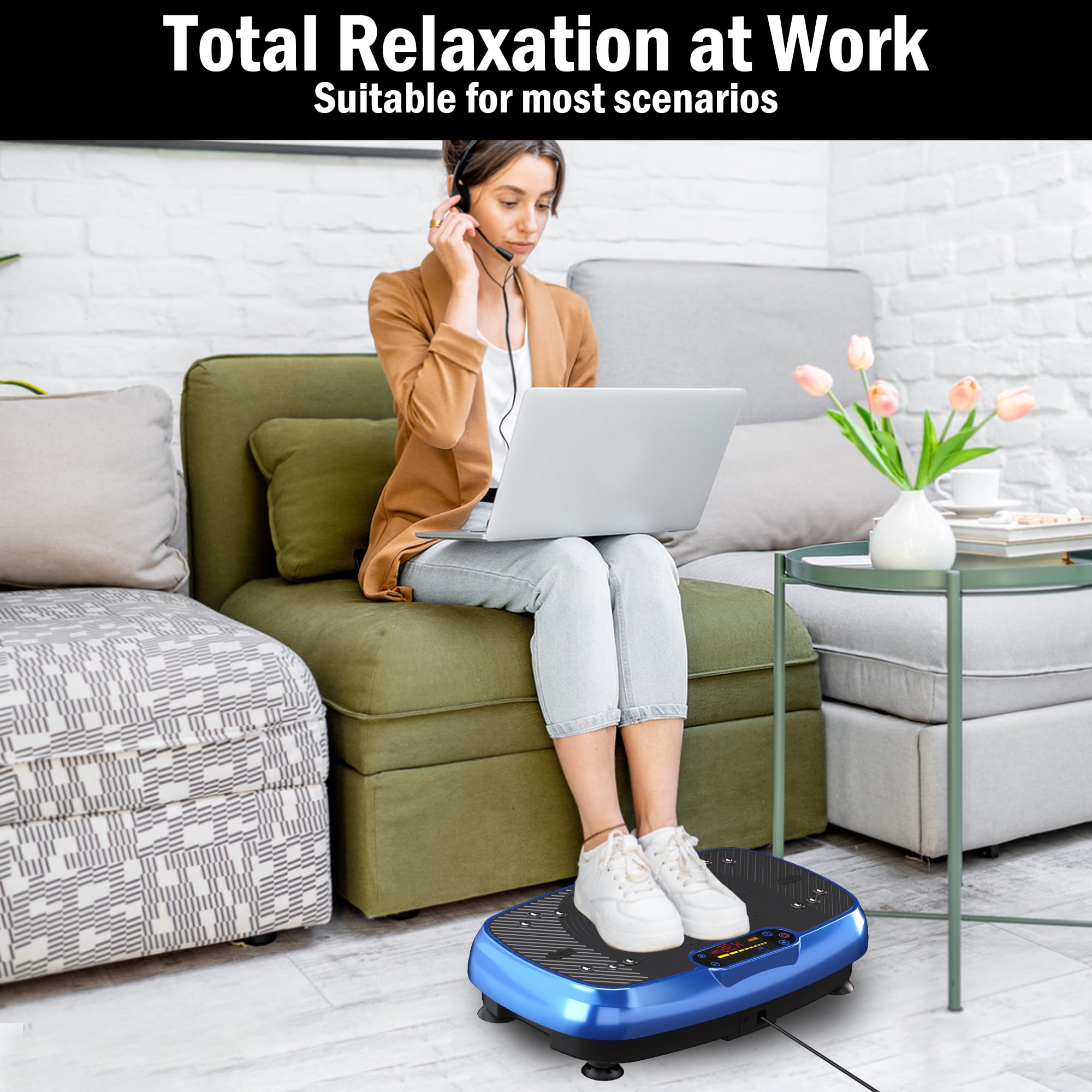 SLIMKEEPER Vibration Plate Exercise Machine for Home Fitness & Whole Body Workout, 330 Lbs Capacity, with 2 Loops, 5 Resistance Bands & Remote Control